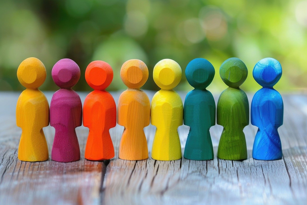 multicolored, colorful, rainbow, texture, multiracial, multicultural, nature, interracial, diversity, people, love, together, happy, couple, feminism, friendship, ai generated